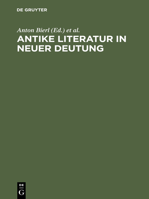 Upplýsingar um Antike Literatur in neuer Deutung eftir Anton Bierl - Biðlisti